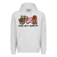 Dove Grey peace love labrador Premium Hoodie - JahusDesignShop