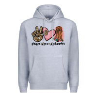 Heather Grey peace love labrador Premium Hoodie - JahusDesignShop