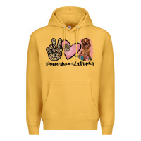Mustard peace love labrador Premium Hoodie - JahusDesignShop