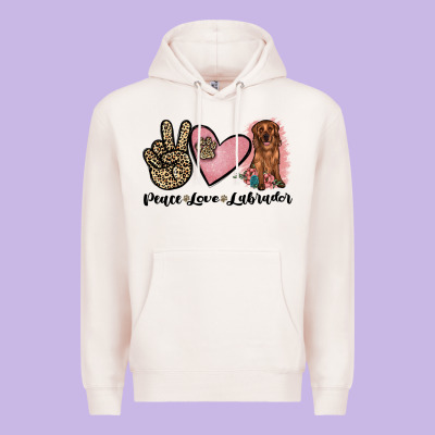 Peace Love Labrador Premium Hoodie Designed By Jahusdesignshop
