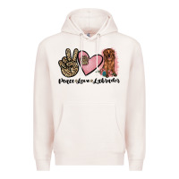 Pale Pink peace love labrador Premium Hoodie - JahusDesignShop