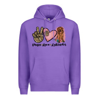 Purple peace love labrador Premium Hoodie - JahusDesignShop
