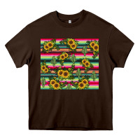 Chocolate Brown sunflower cactus Heavy Core Tee - JahusDesignShop