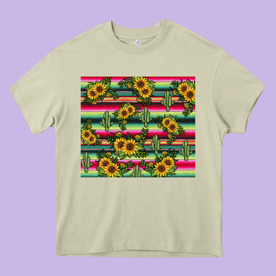 Sunflower Cactus Heavy Core Tee Designed By Jahusdesignshop