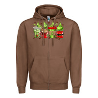 Chestnut grinch coffee cups Zipper Hoodie - texasbilliewilder