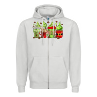 Dove Grey grinch coffee cups Zipper Hoodie - texasbilliewilder