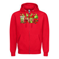 Red grinch coffee cups Zipper Hoodie - texasbilliewilder
