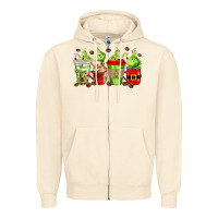 Sandshell grinch coffee cups Zipper Hoodie - texasbilliewilder