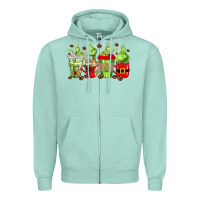 Seafoam grinch coffee cups Zipper Hoodie - texasbilliewilder