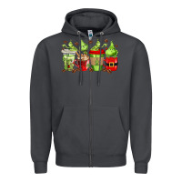 Smoke grinch coffee cups Zipper Hoodie - texasbilliewilder
