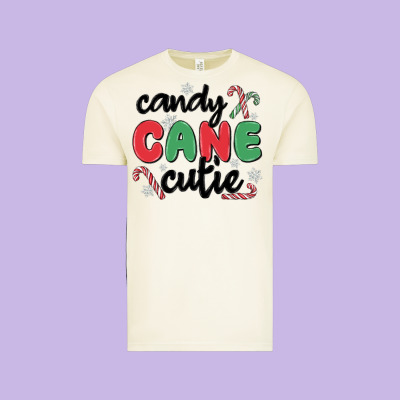Candy Cane Cutie Vintage Tee Designed By Maliassmallbusiness