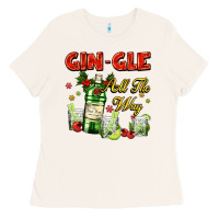 Bone gin`gle all the way with bottle and cocktails Ladies Tee - AdoDesignShop