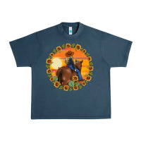 Midnight Navy cowgirl sunflower Urban Heavy Tee - MaliasSmallBusiness