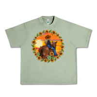 Oil Green cowgirl sunflower Urban Heavy Tee - MaliasSmallBusiness