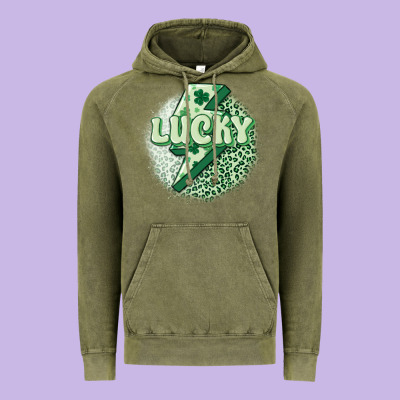 St. Patrick's Day Lucky Vintage Hoodie Designed By Maliassmallbusiness