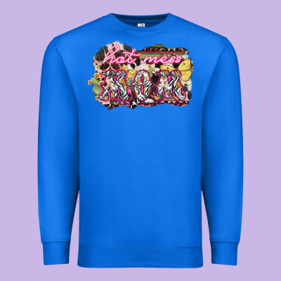 Hot Mess Mom Mother's Day Premium Sweatshirt Designed By Howdyjamesfarm