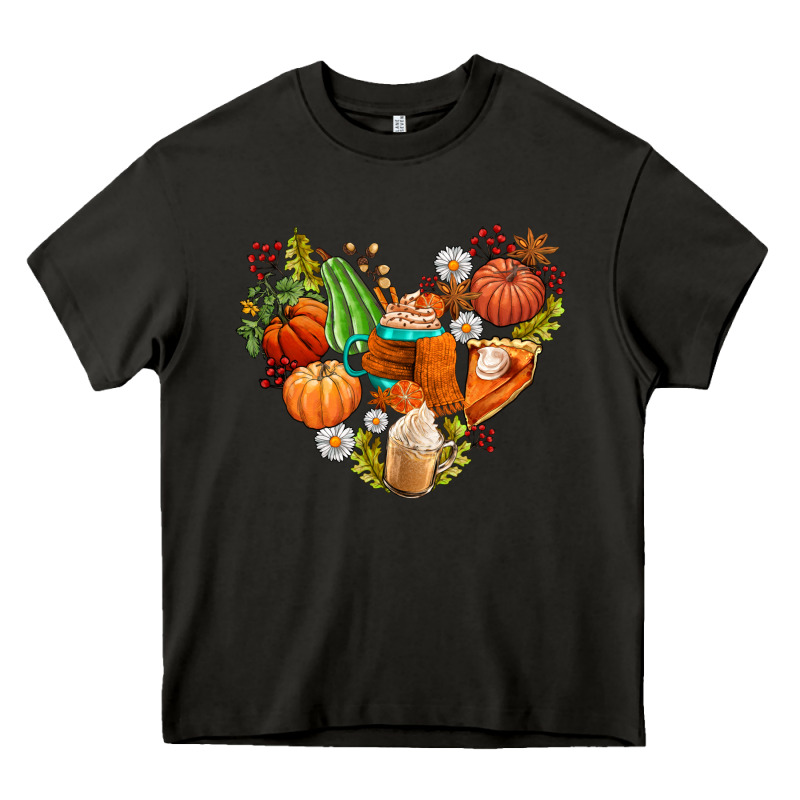 Pumpkin And Latte With Fall Heavy Core Tee by AdoDesignShop | Teevron