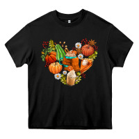 Black pumpkin and latte with fall Heavy Core Tee - AdoDesignShop