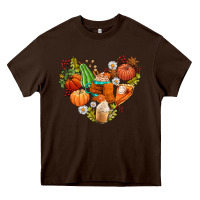 Chocolate Brown pumpkin and latte with fall Heavy Core Tee - AdoDesignShop
