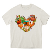 Cream pumpkin and latte with fall Heavy Core Tee - AdoDesignShop
