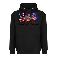Black Peace love fireworks 4th of july Heavyweight Hoodie - CowGirlArtShop