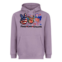 Lavender Peace love fireworks 4th of july Heavyweight Hoodie - CowGirlArtShop