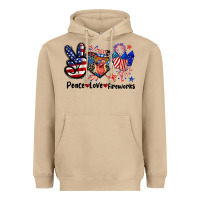 Mushroom Peace love fireworks 4th of july Heavyweight Hoodie - CowGirlArtShop