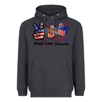 Smoke Peace love fireworks 4th of july Heavyweight Hoodie - CowGirlArtShop