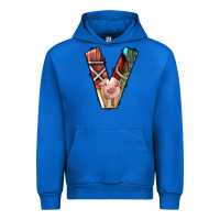 Cobalt farm life alphabet lowercase letters v Urban Hoodie - BundleAndBundleShop