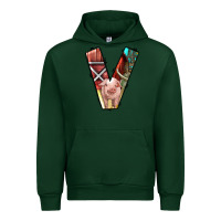 Forest Green farm life alphabet lowercase letters v Urban Hoodie - BundleAndBundleShop