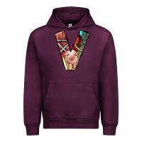 Mauve Wine farm life alphabet lowercase letters v Urban Hoodie - BundleAndBundleShop