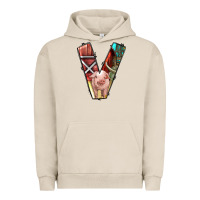 Pigment French Oak farm life alphabet lowercase letters v Urban Hoodie - BundleAndBundleShop