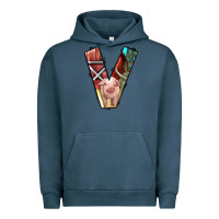 Pigment Midnight Navy farm life alphabet lowercase letters v Urban Hoodie - BundleAndBundleShop