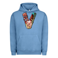 Pigment Pebble Blue farm life alphabet lowercase letters v Urban Hoodie - BundleAndBundleShop