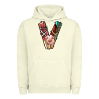 Pigment Pistachio farm life alphabet lowercase letters v Urban Hoodie - BundleAndBundleShop