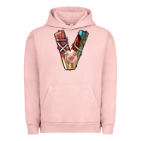 Pigment Salmon farm life alphabet lowercase letters v Urban Hoodie - BundleAndBundleShop
