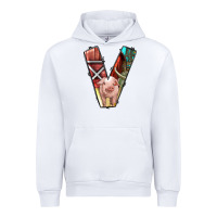 White farm life alphabet lowercase letters v Urban Hoodie - BundleAndBundleShop