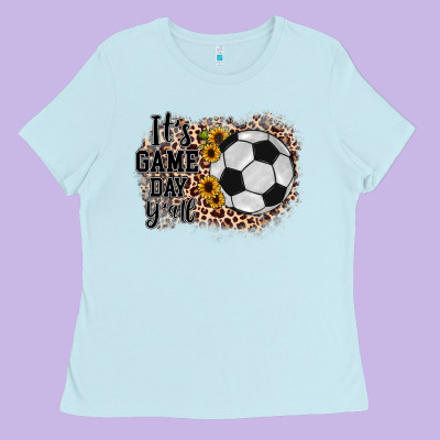 It's Game Day Y'all Soccer Ladies Tee Designed By Jahusdesignshop