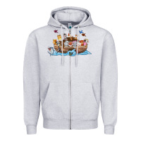 Heather Grey noahs ark Zipper Hoodie - texasbilliewilder