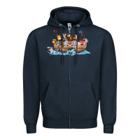 Navy noahs ark Zipper Hoodie - texasbilliewilder