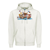 Oatmeal Heather noahs ark Zipper Hoodie - texasbilliewilder