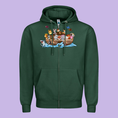 Noahs Ark Zipper Hoodie Designed By Texasbilliewilder