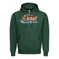 Sports Green noahs ark Zipper Hoodie - texasbilliewilder