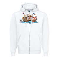 White noahs ark Zipper Hoodie - texasbilliewilder