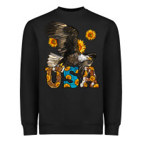 Black Western Usa Eagle 4th of July Heavyweight Sweatshirt - LillyAllenDesigns