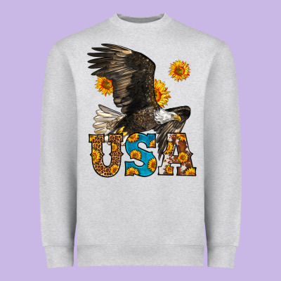 Western Usa Eagle 4th Of July Heavyweight Sweatshirt Designed By Lillyallendesigns