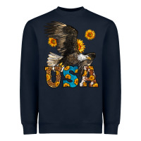 Navy Western Usa Eagle 4th of July Heavyweight Sweatshirt - LillyAllenDesigns