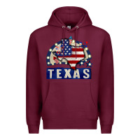 Burgundy texas 4th of july Premium Hoodie - CowGirlArtShop
