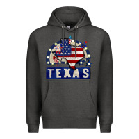 Charcoal Heather texas 4th of july Premium Hoodie - CowGirlArtShop
