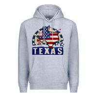 Heather Grey texas 4th of july Premium Hoodie - CowGirlArtShop